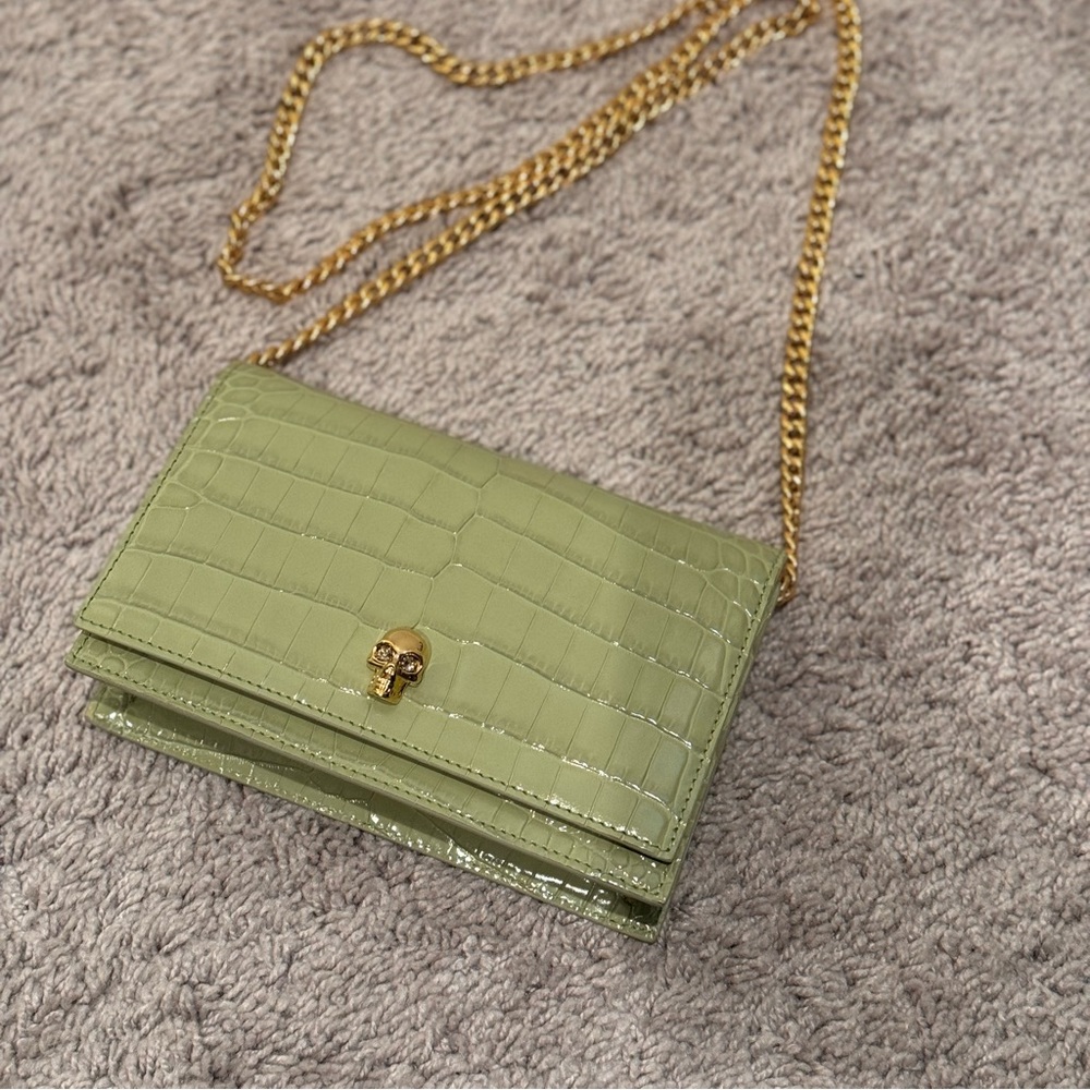 Alexander McQueen Mini Skull Croc
Embossed Leather Bag